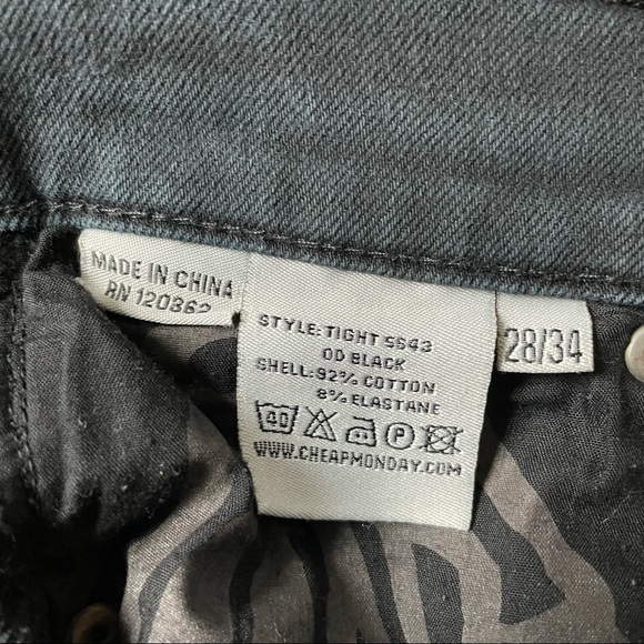 CHEAP MONDAY Skinny Black Jeans 28/34 - Picture 4 of 4